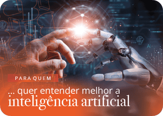 Mão robótica e mão humana a tocarem-se.