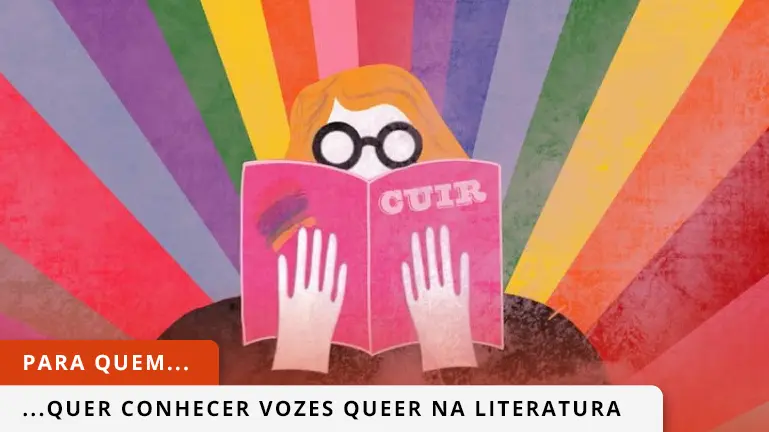 Livro aberto, com separador de bandeira lgbtqia+