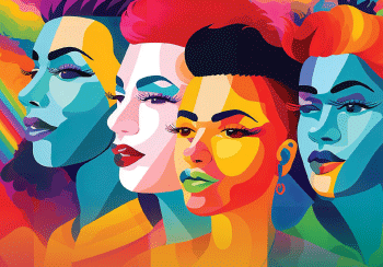 figuras com as cores do arco iris